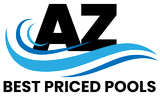Logo for AZ Best Priced Pools: Black