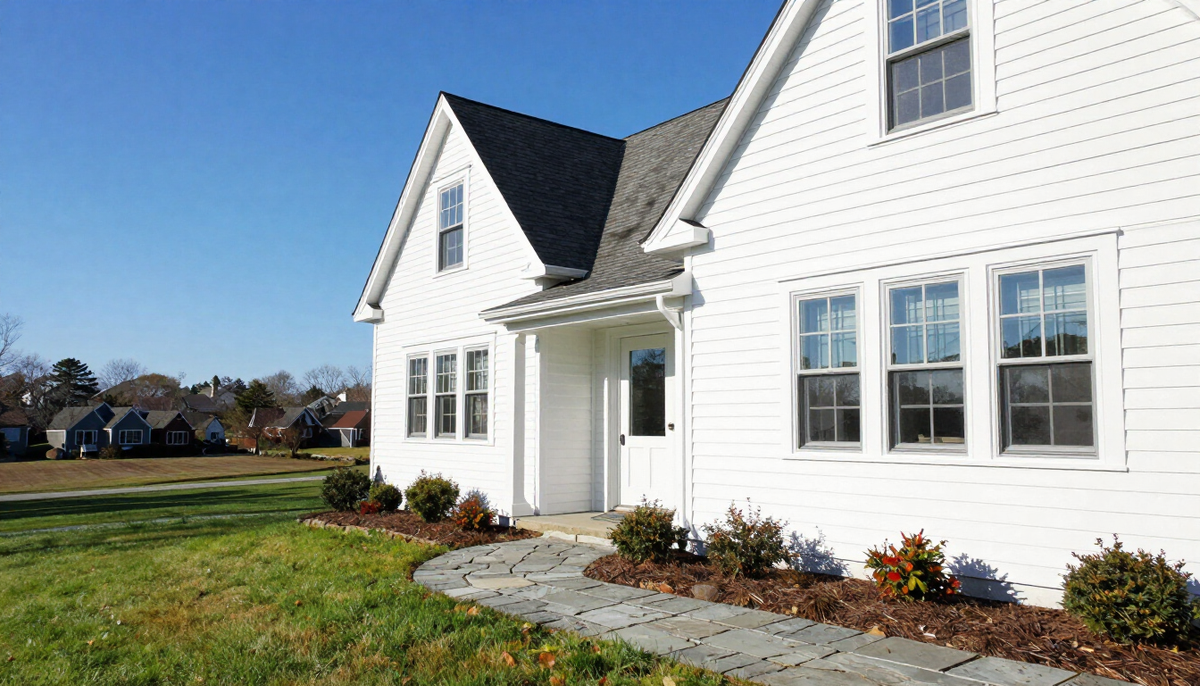 Clean home exterior with sparkling windows