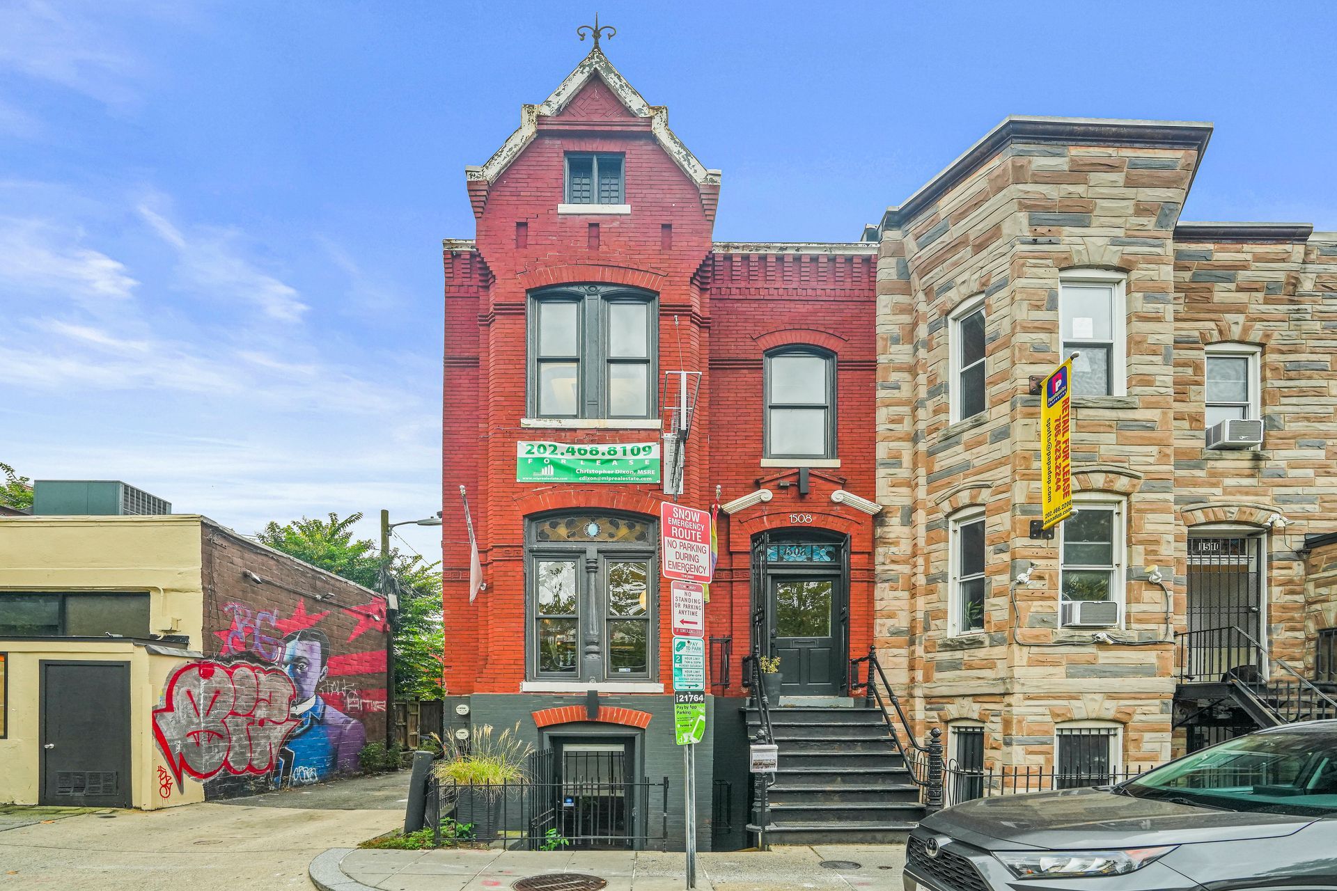 Historic commercial building exterior in Washington DC