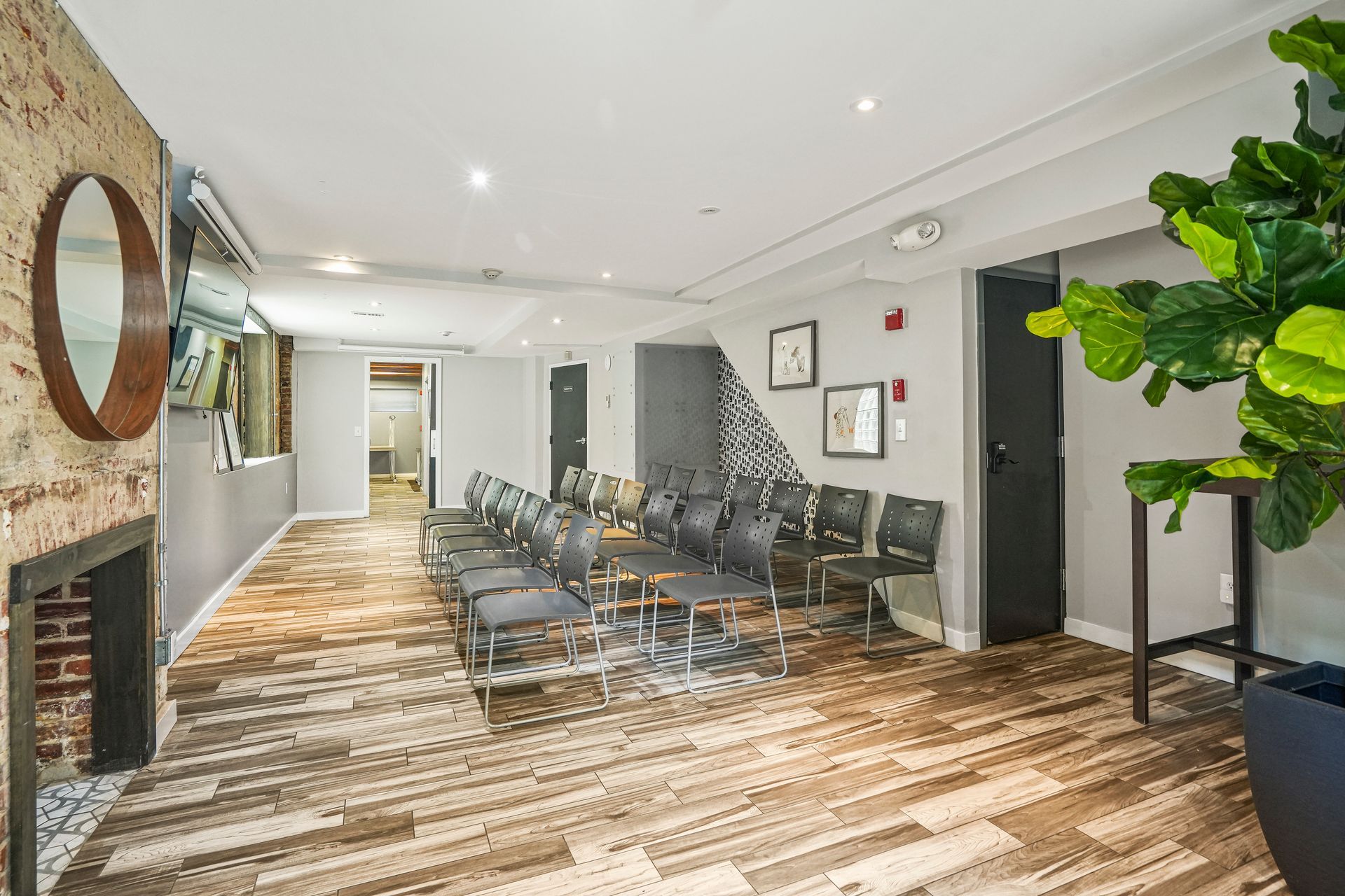 Modern collaborative workspace with ping pong table