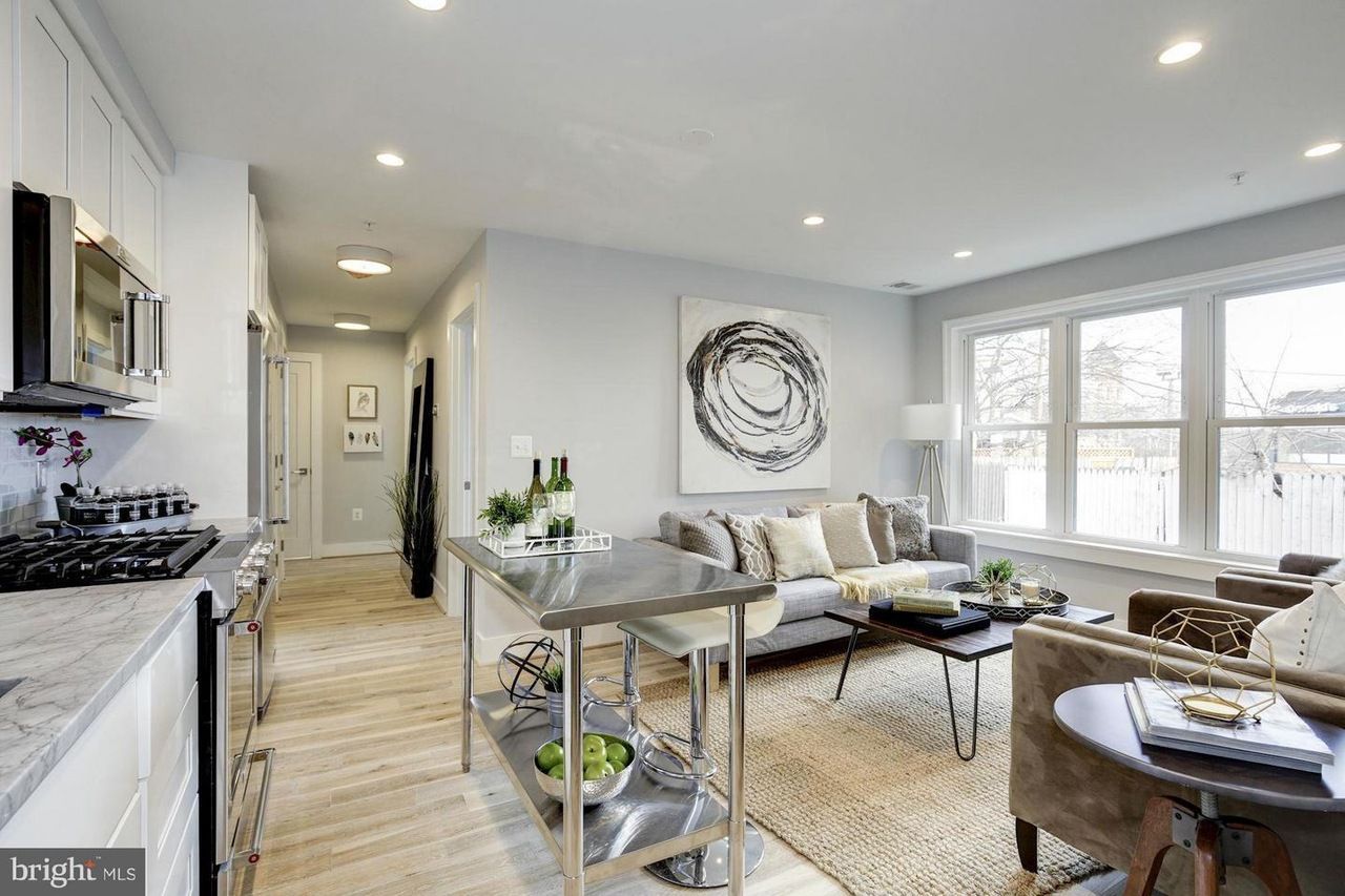 Bright modern rental home interior with contemporary furnishings