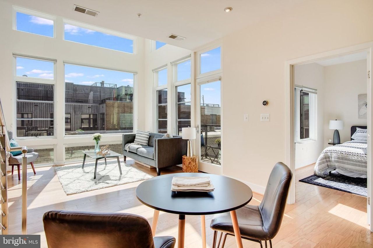 Modern DC rental home interior with stylish living room