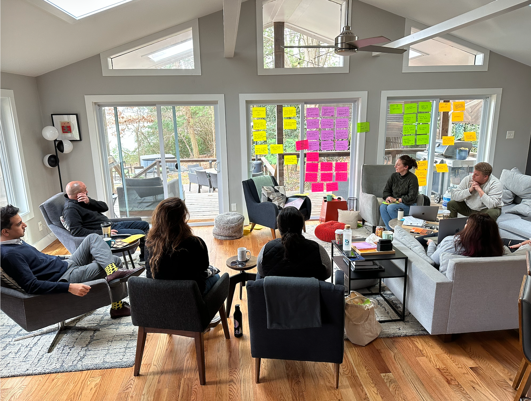 Community gathering and workshop event indoors