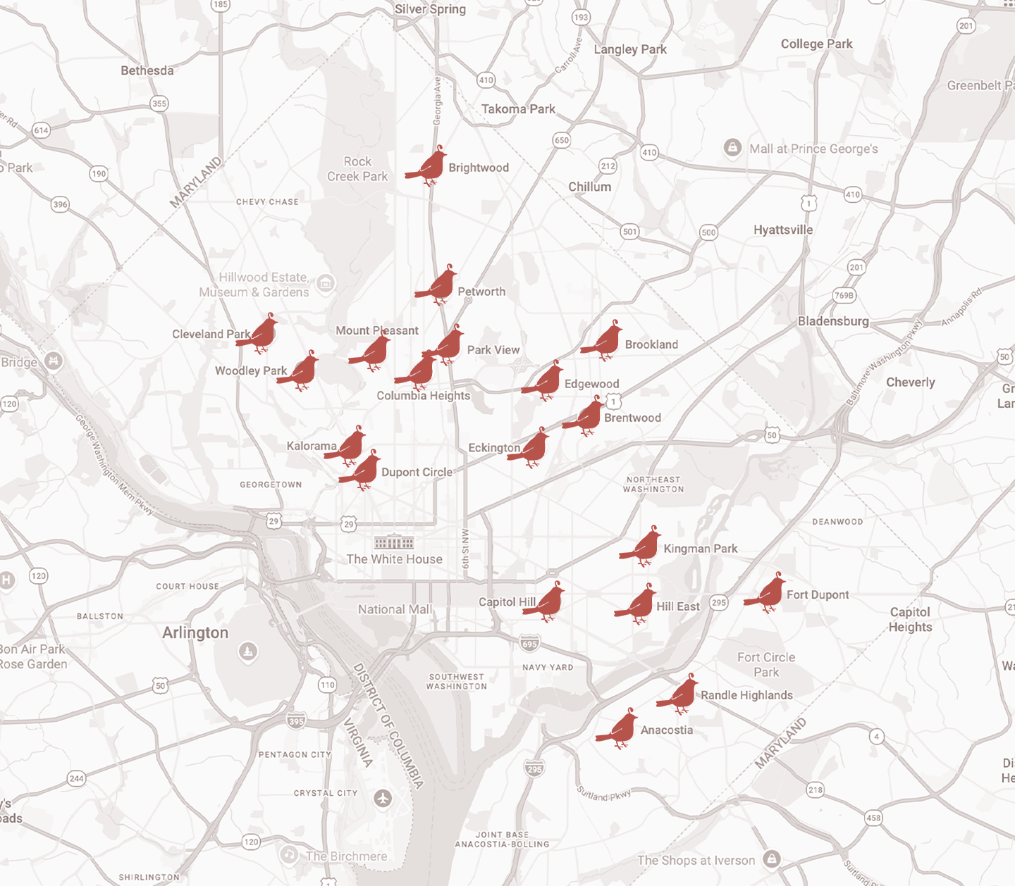 Areas We Serve Map