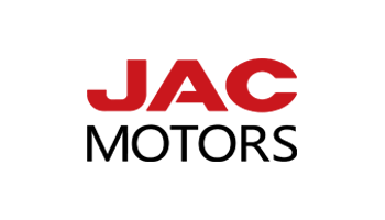 Logotipo de JAC Motors en rojo y negro sobre fondo blanco.