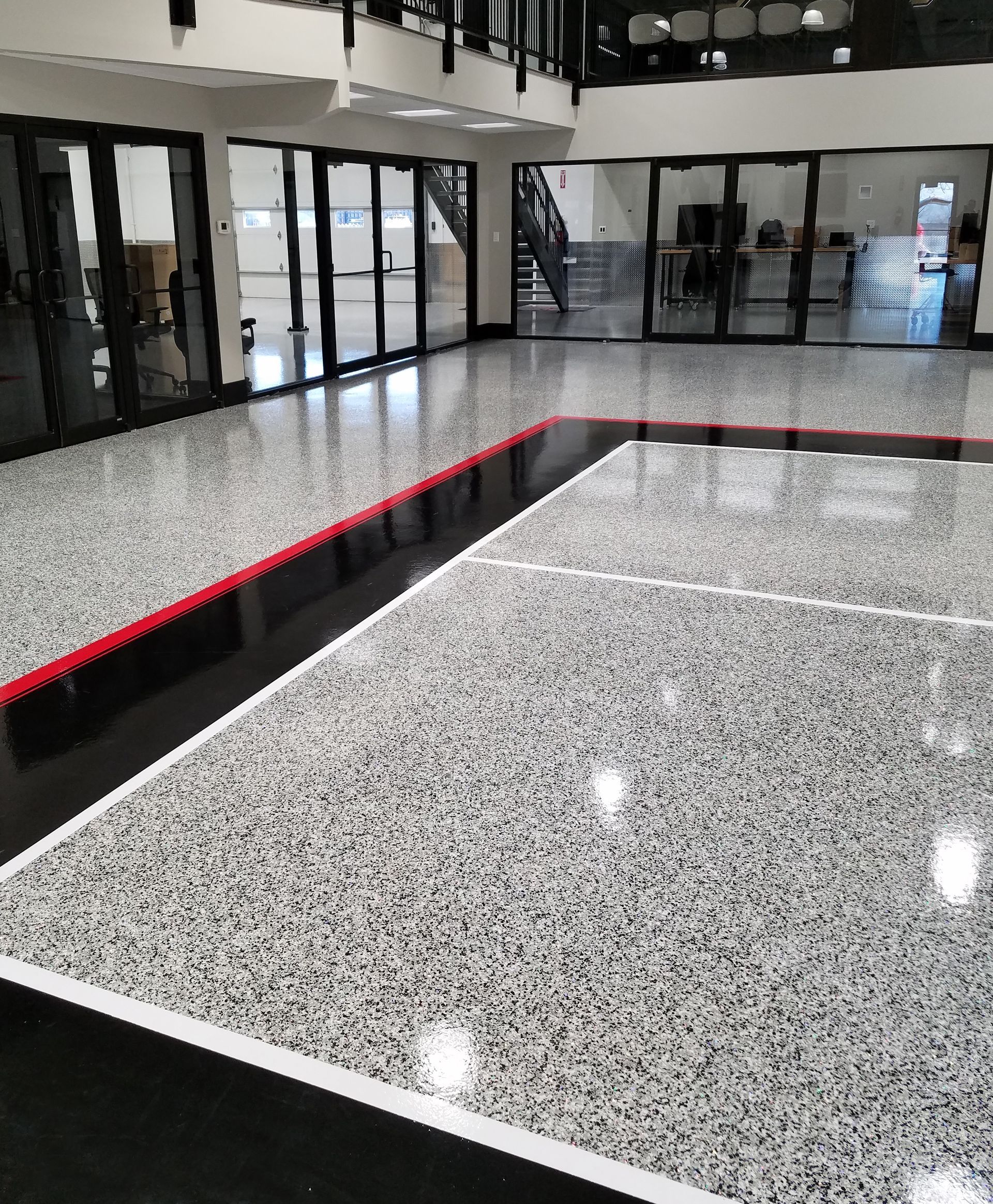 Custom epoxy floor for office and multipurpose area