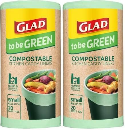 Compostable kitchen caddy liners 12L