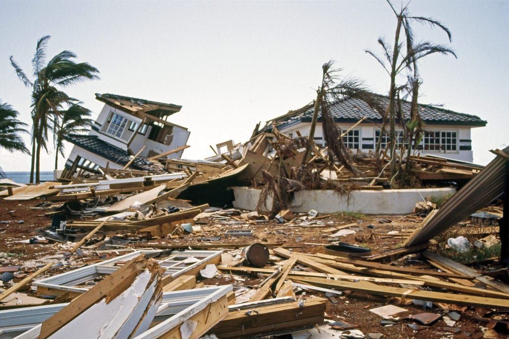 destroyed home