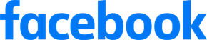 Blue Facebook logo text on a white background