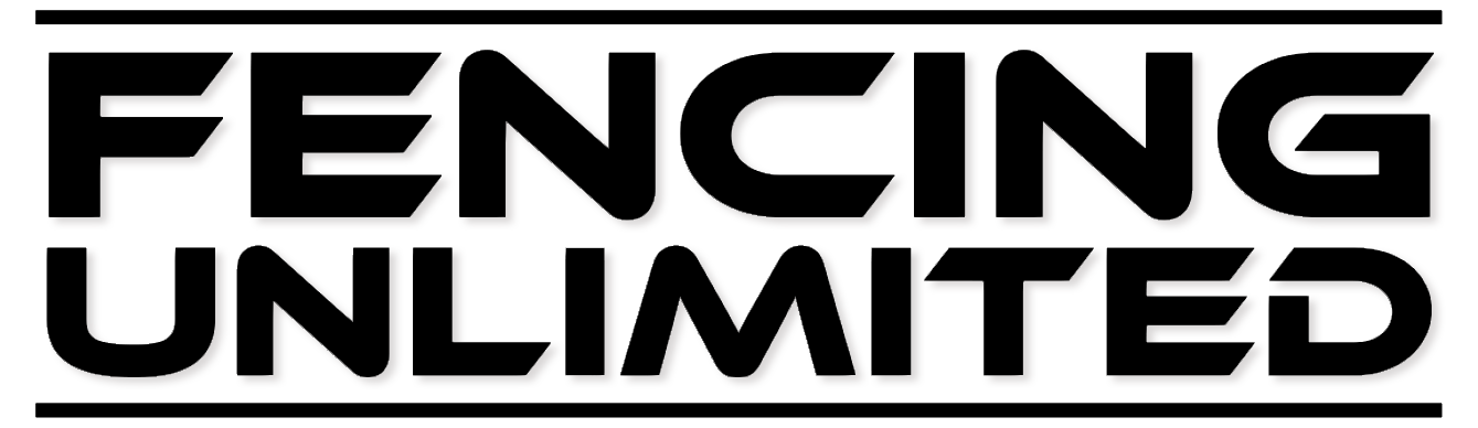 FENCING UNLIMITED logo in bold black text on a white background