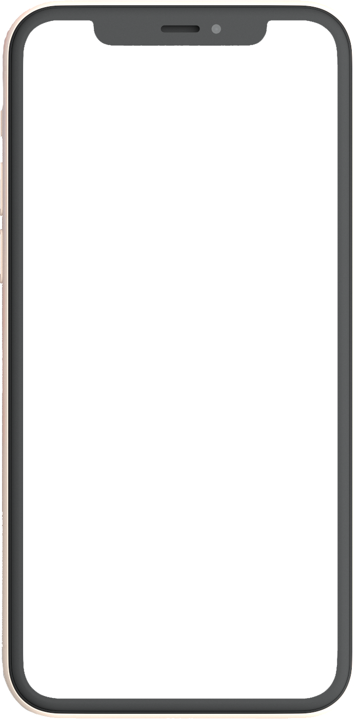 Blank smartphone screen with a gray bezel and rounded corners on a white background