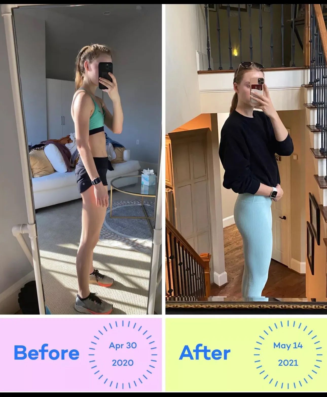 Before and after fitness