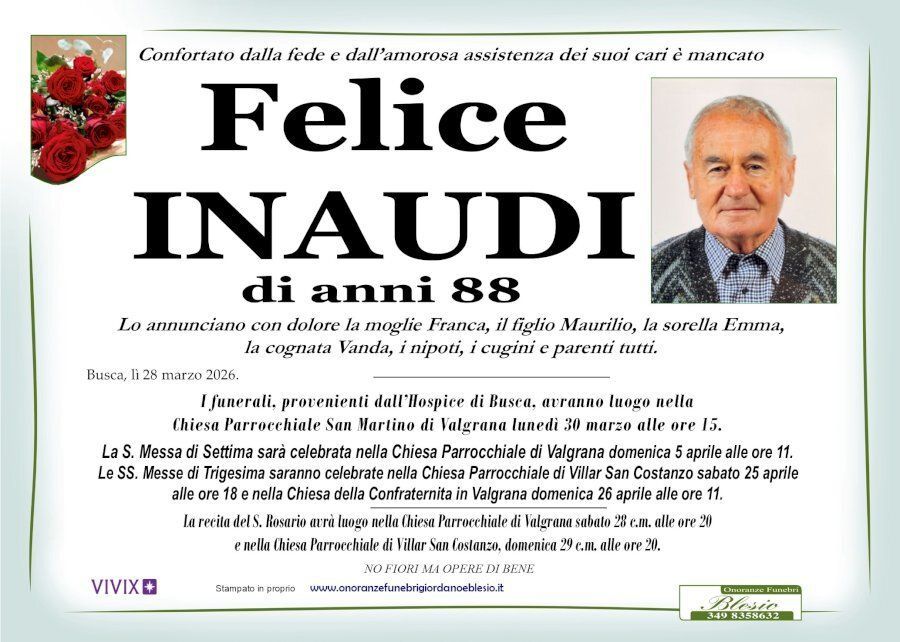 necrologio INAUDI Felice