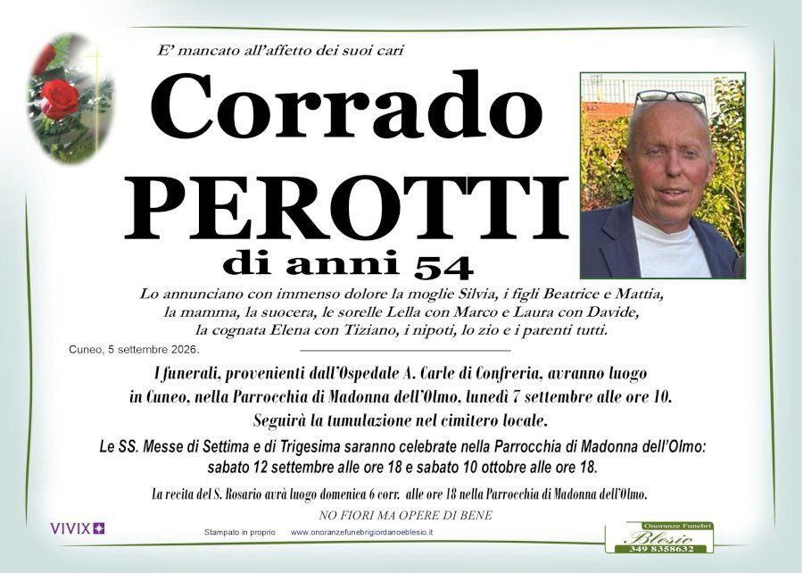 necrologio PEROTTI Corrado