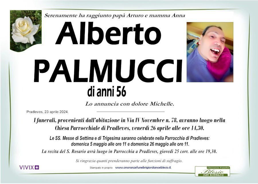 necrologio PALMUCCI Alberto