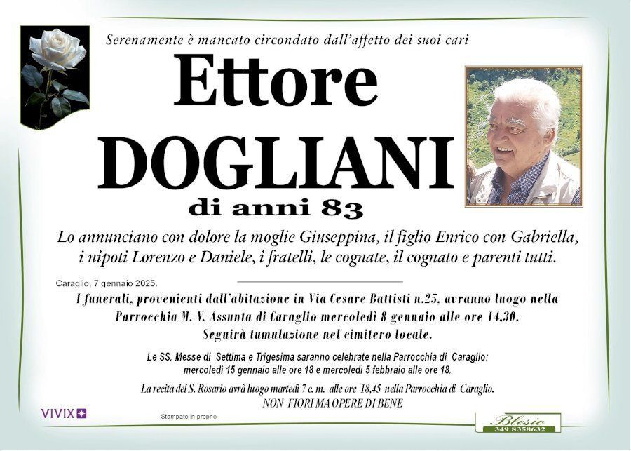 necrologio DOGLIANI Ettore