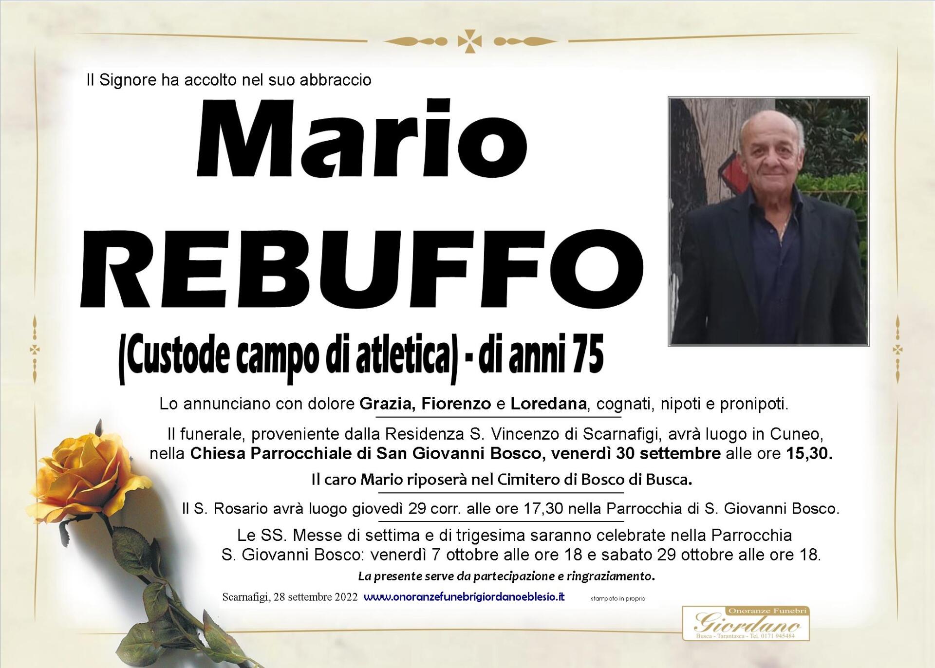 necrologio REBUFFO Mario