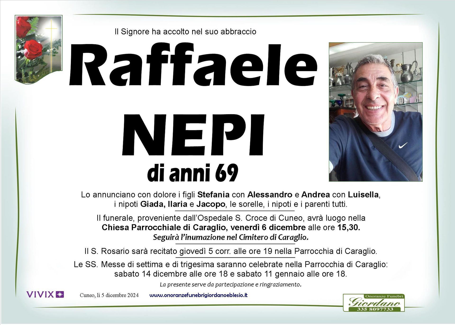 necrologio NEPI Raffaele