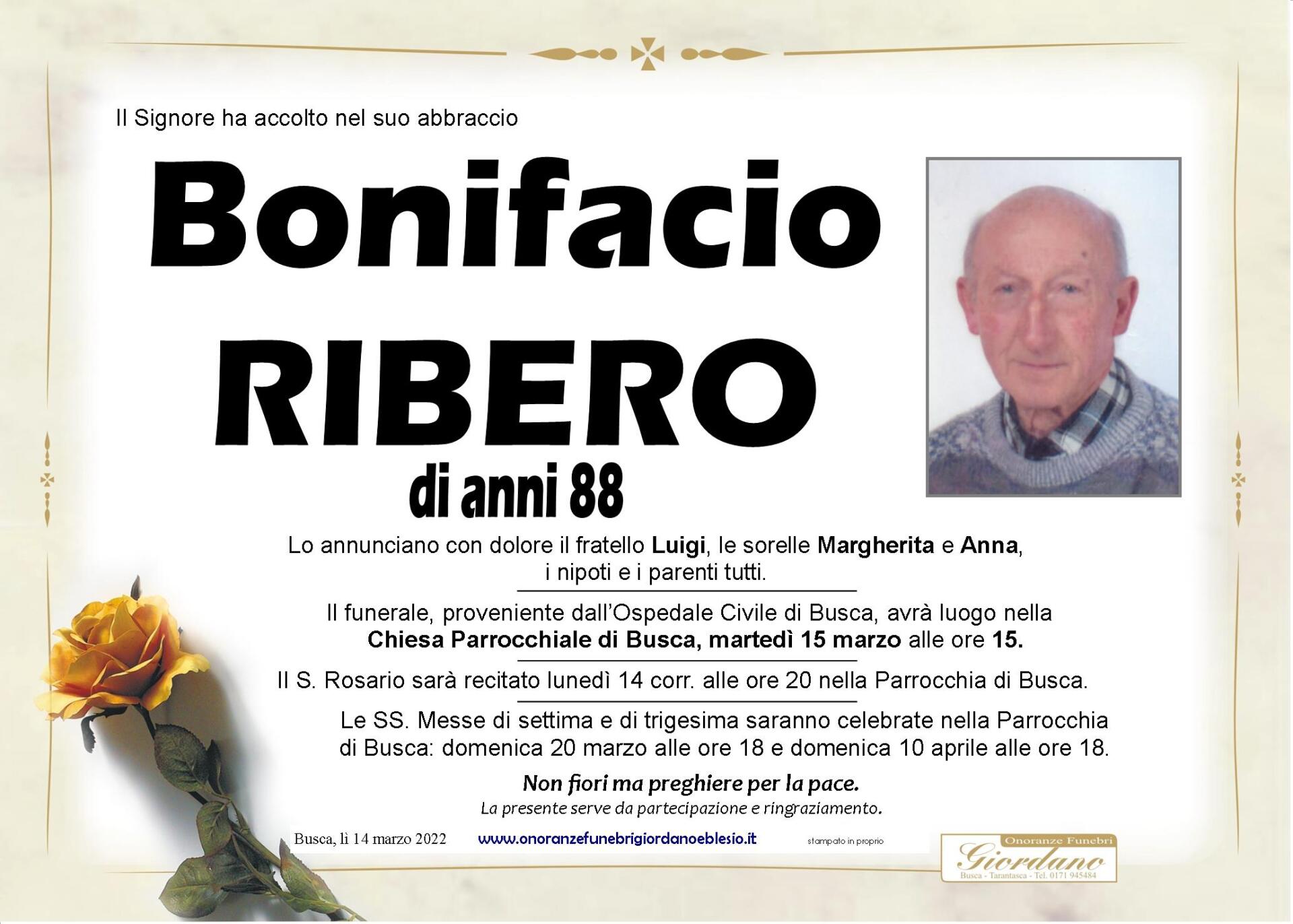necrologio RIBERO Bonifacio