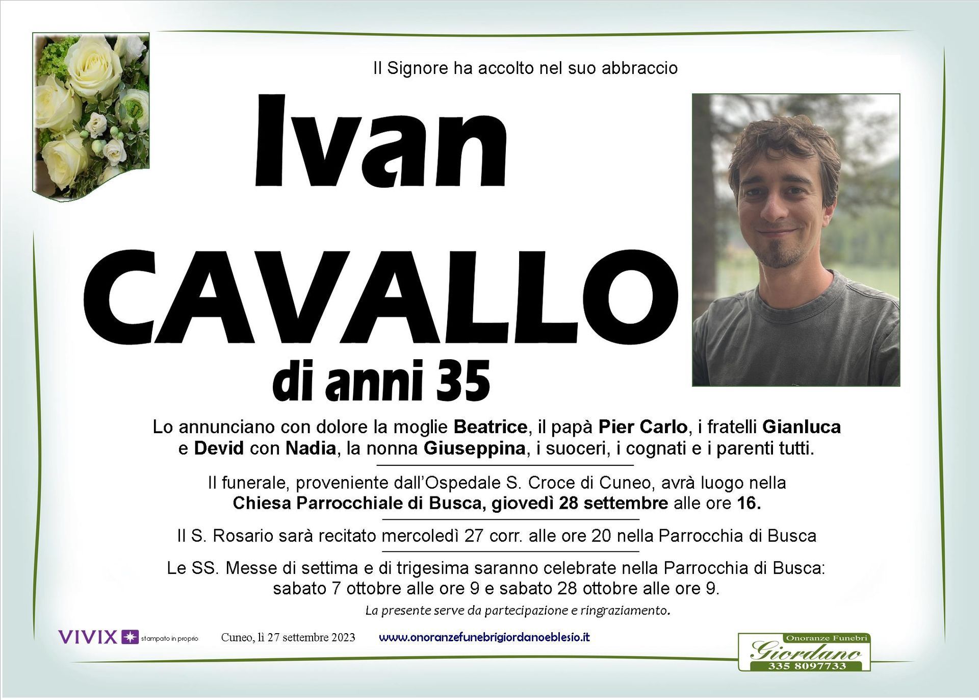 necrologio CAVALLO Ivan