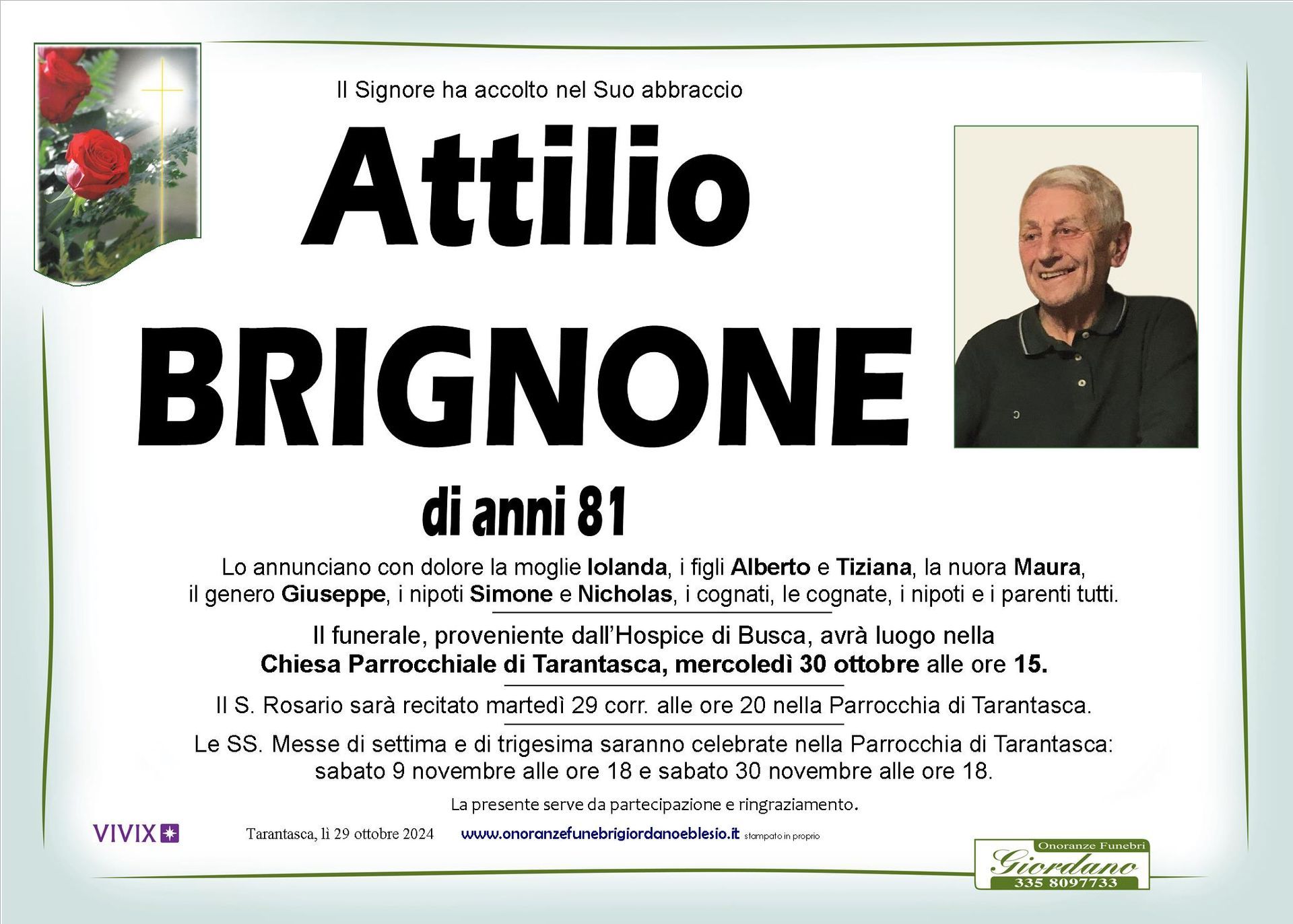 necrologio BRIGNONE Attilio