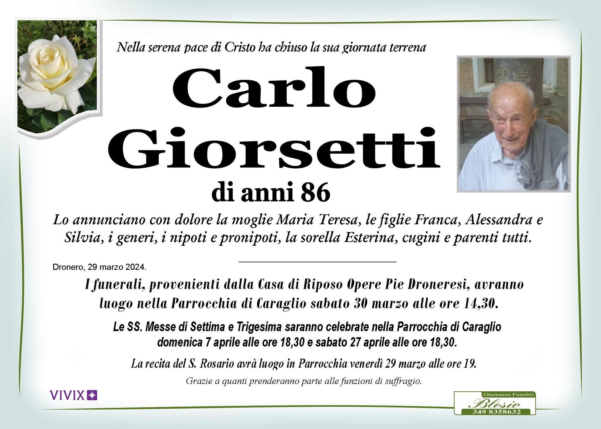 necrologio GIORSETTI Carlo