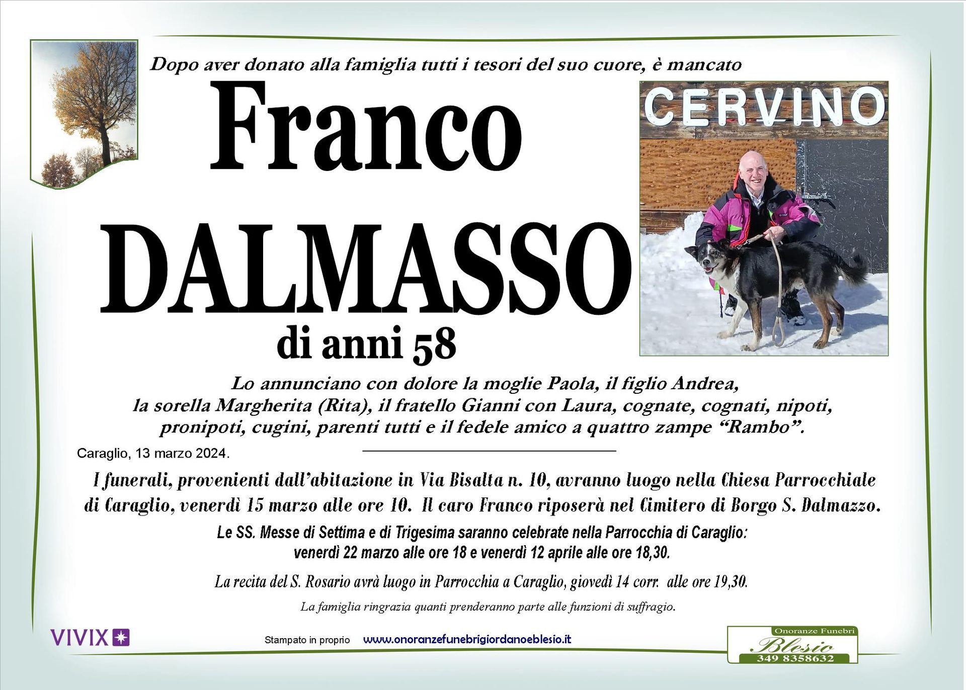 necrologio DALMASSO Franco