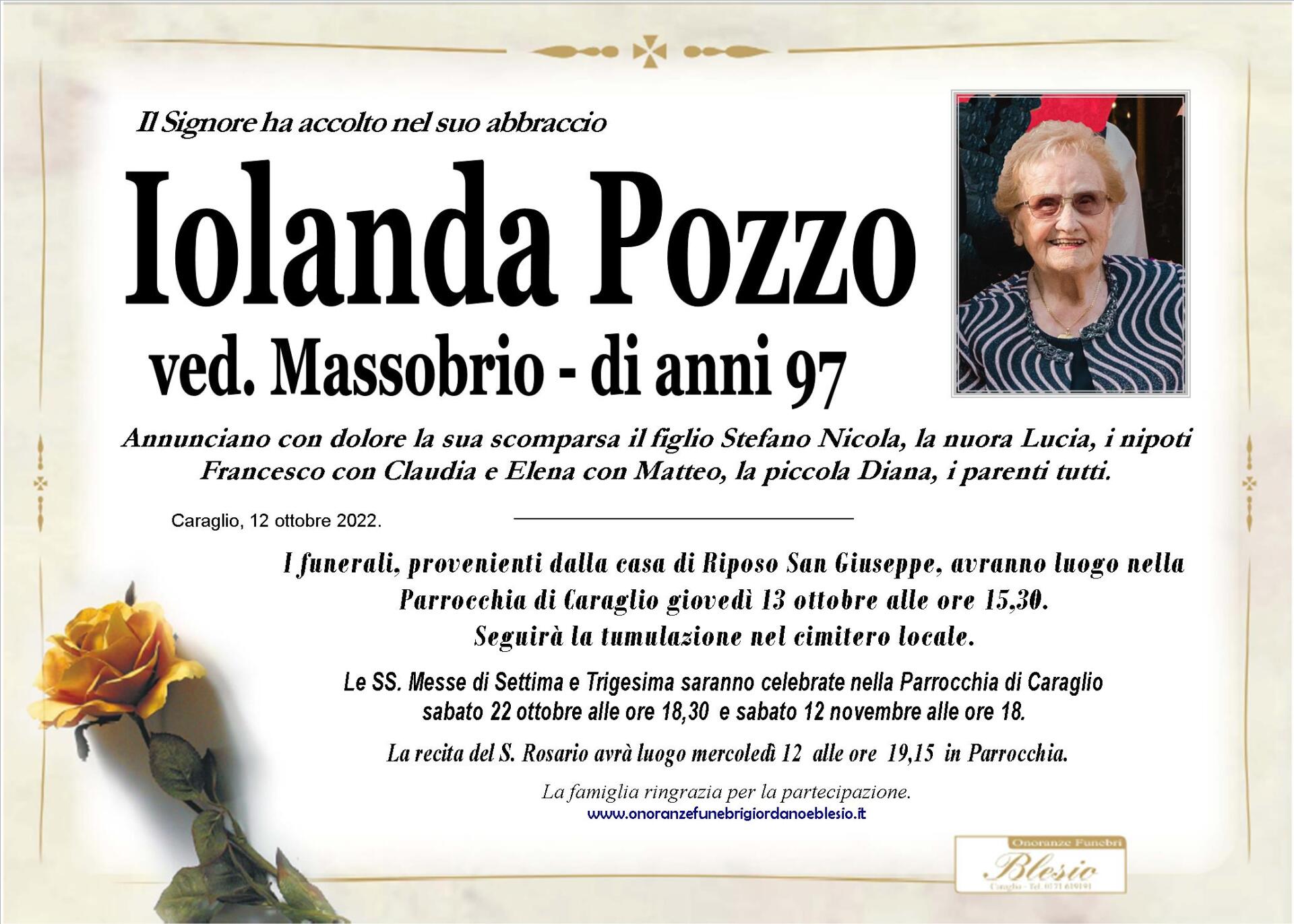 necrologio POZZO Iolanda ved. Massobrio