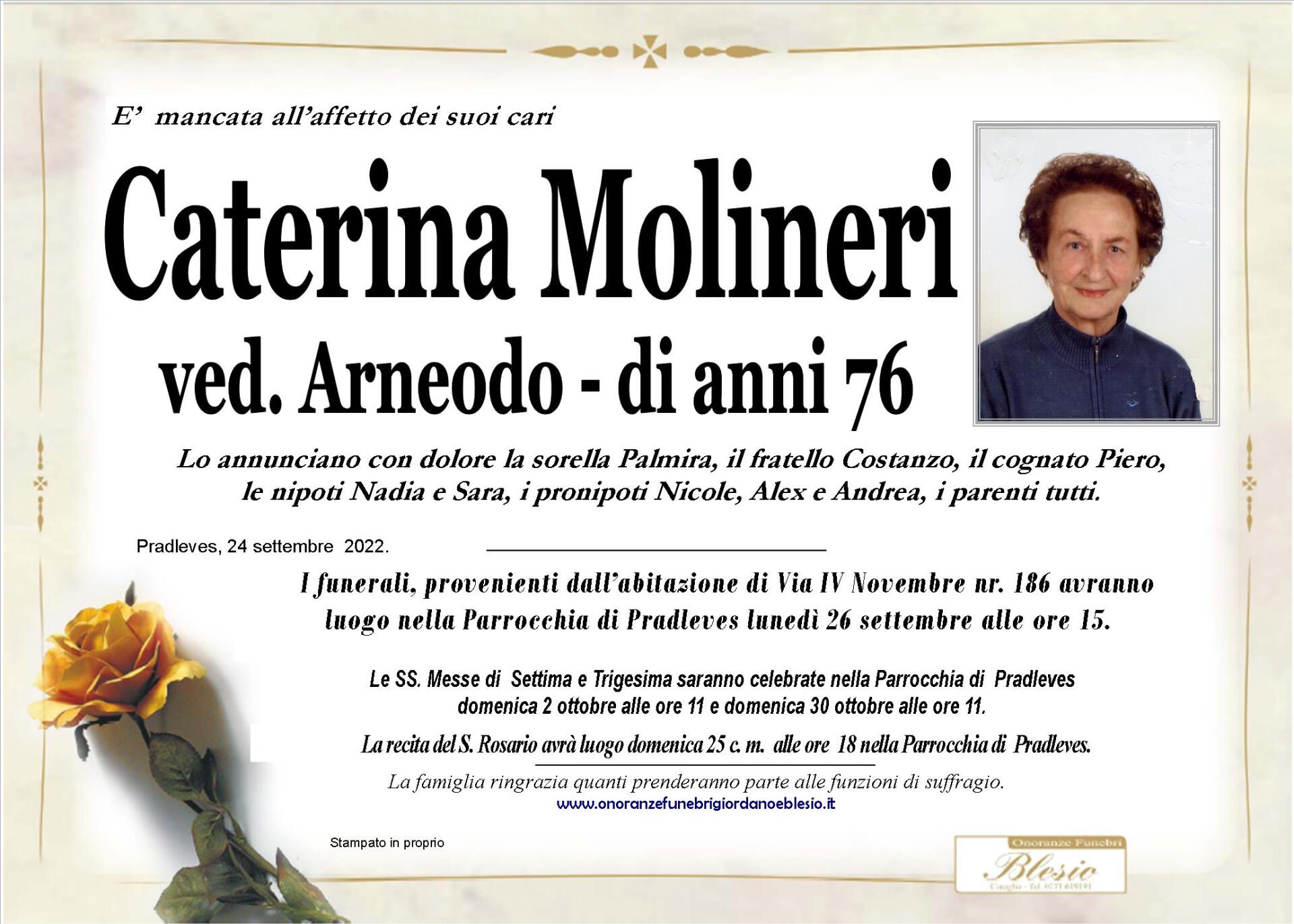 necrologio MOLINERI Caterina ved. Arneodo