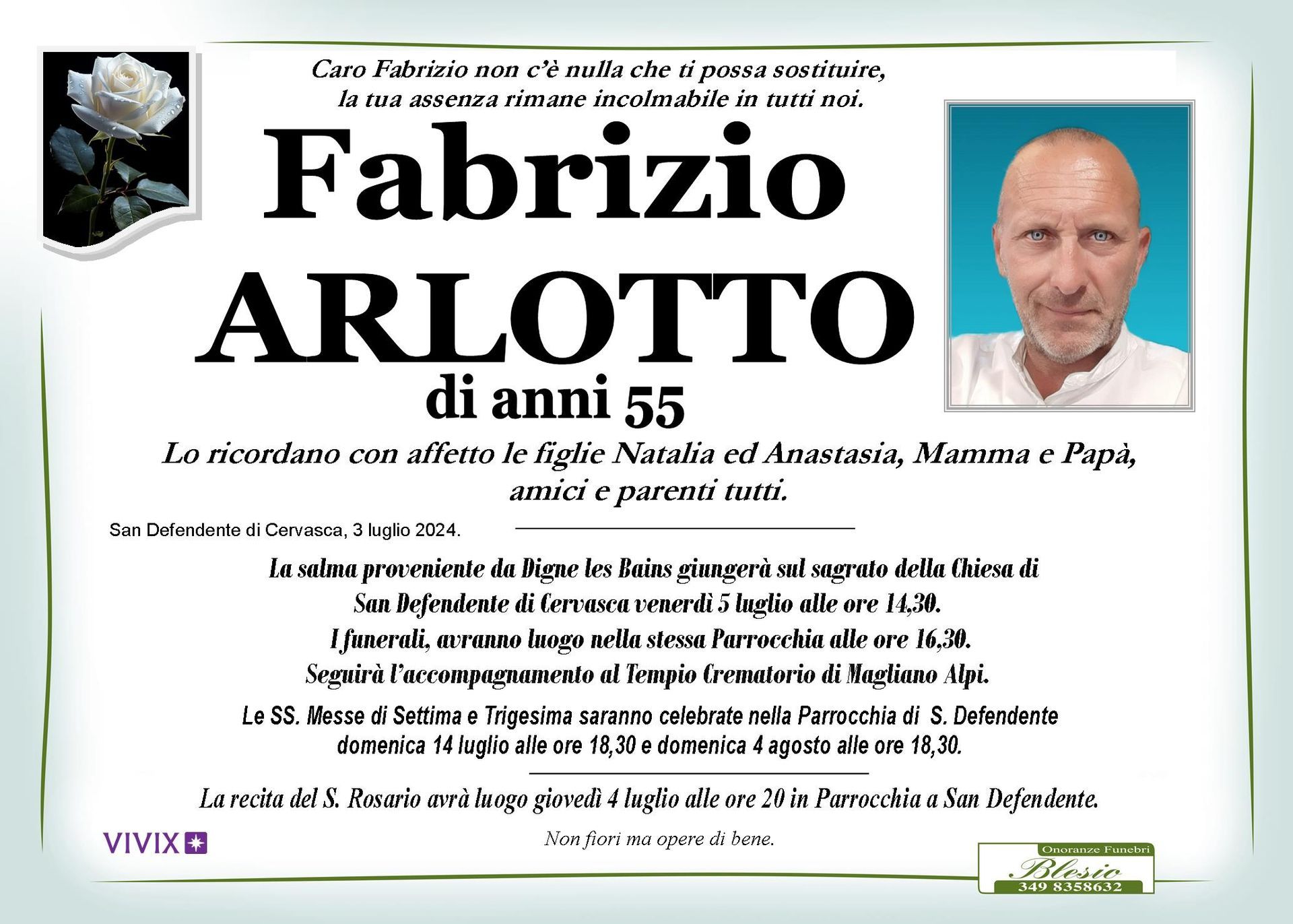 necrologio ARLOTTO Fabrizio
