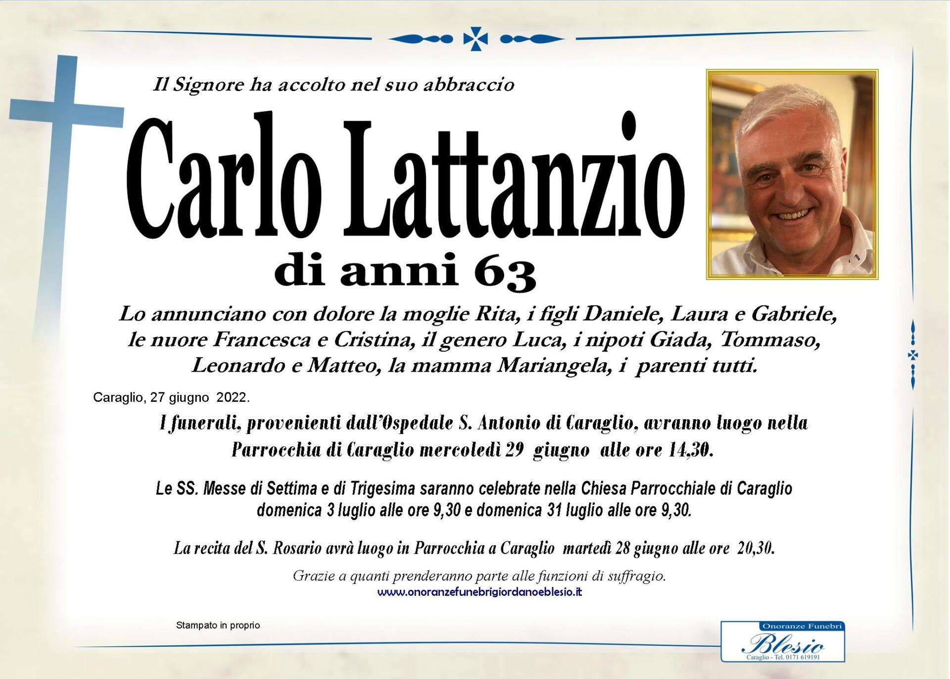 necrologio LATTANZIO Carlo