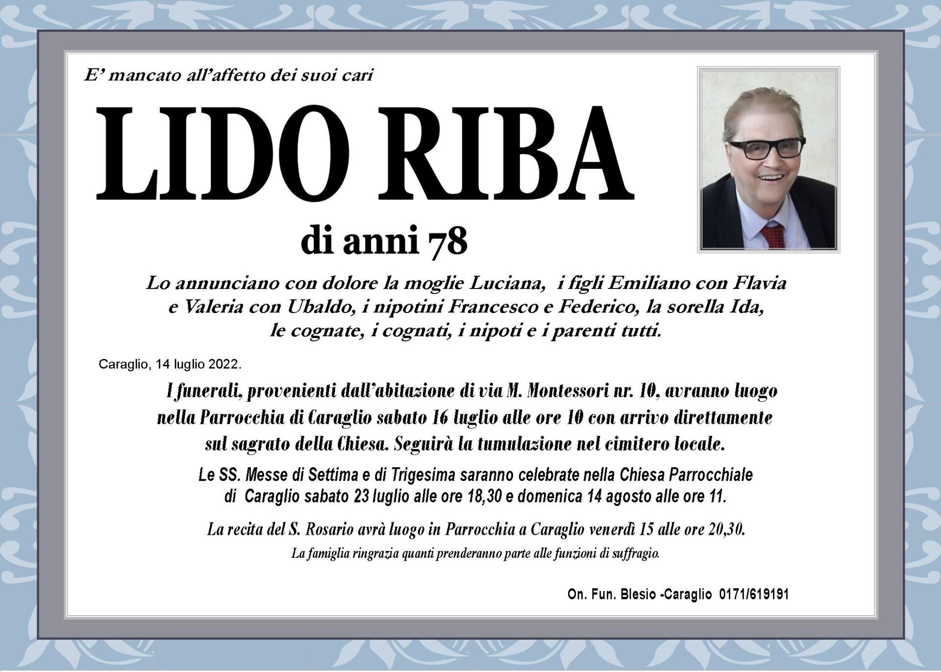 necrologio RIBA Lido
