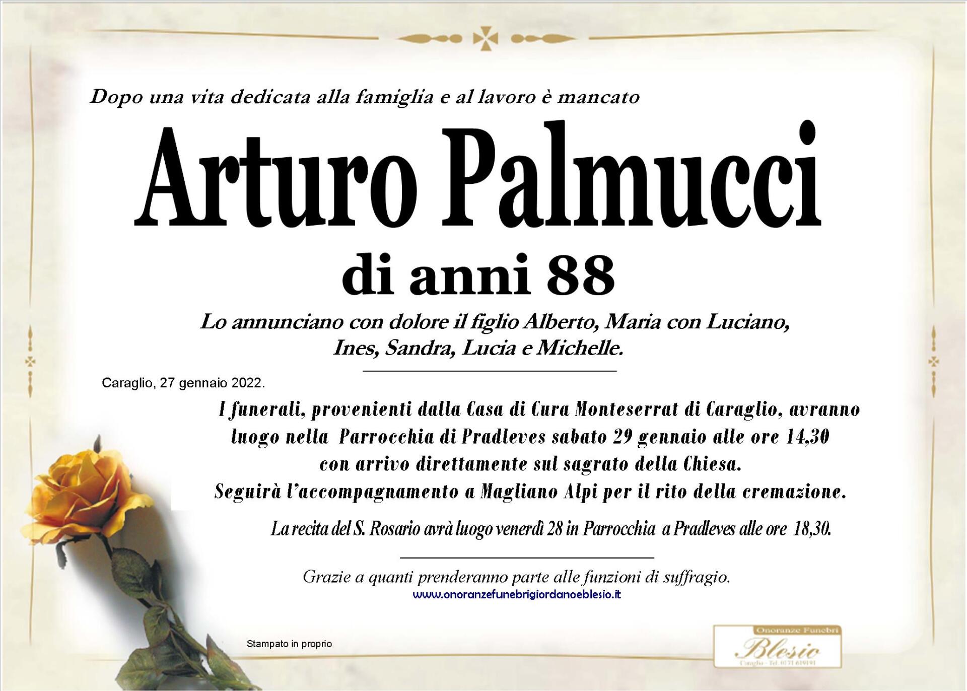 necrologio PALMUCCI Arturo