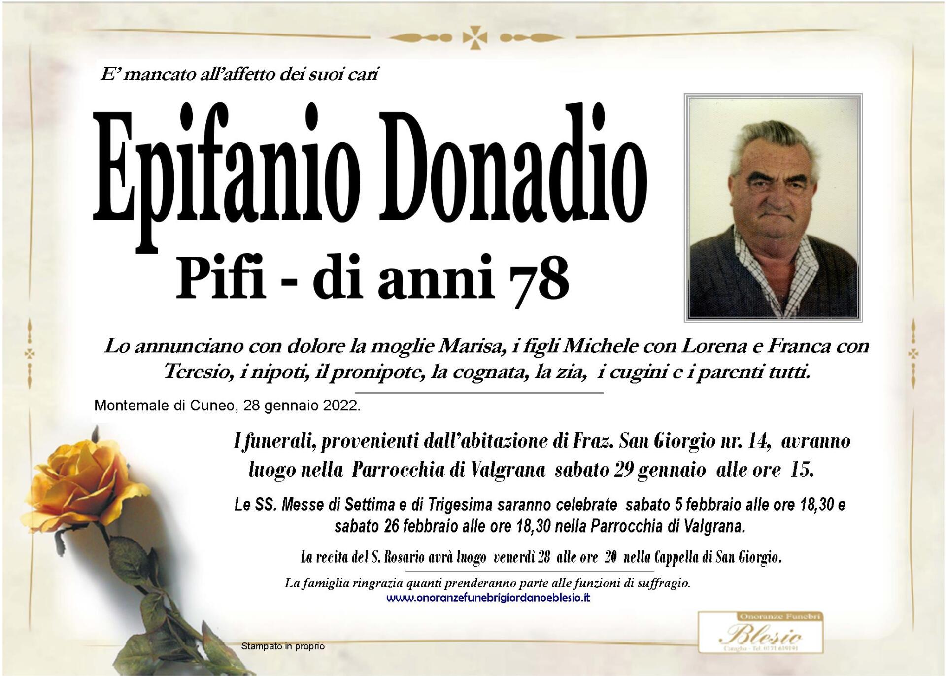 necrologio DONADIO Epifanio