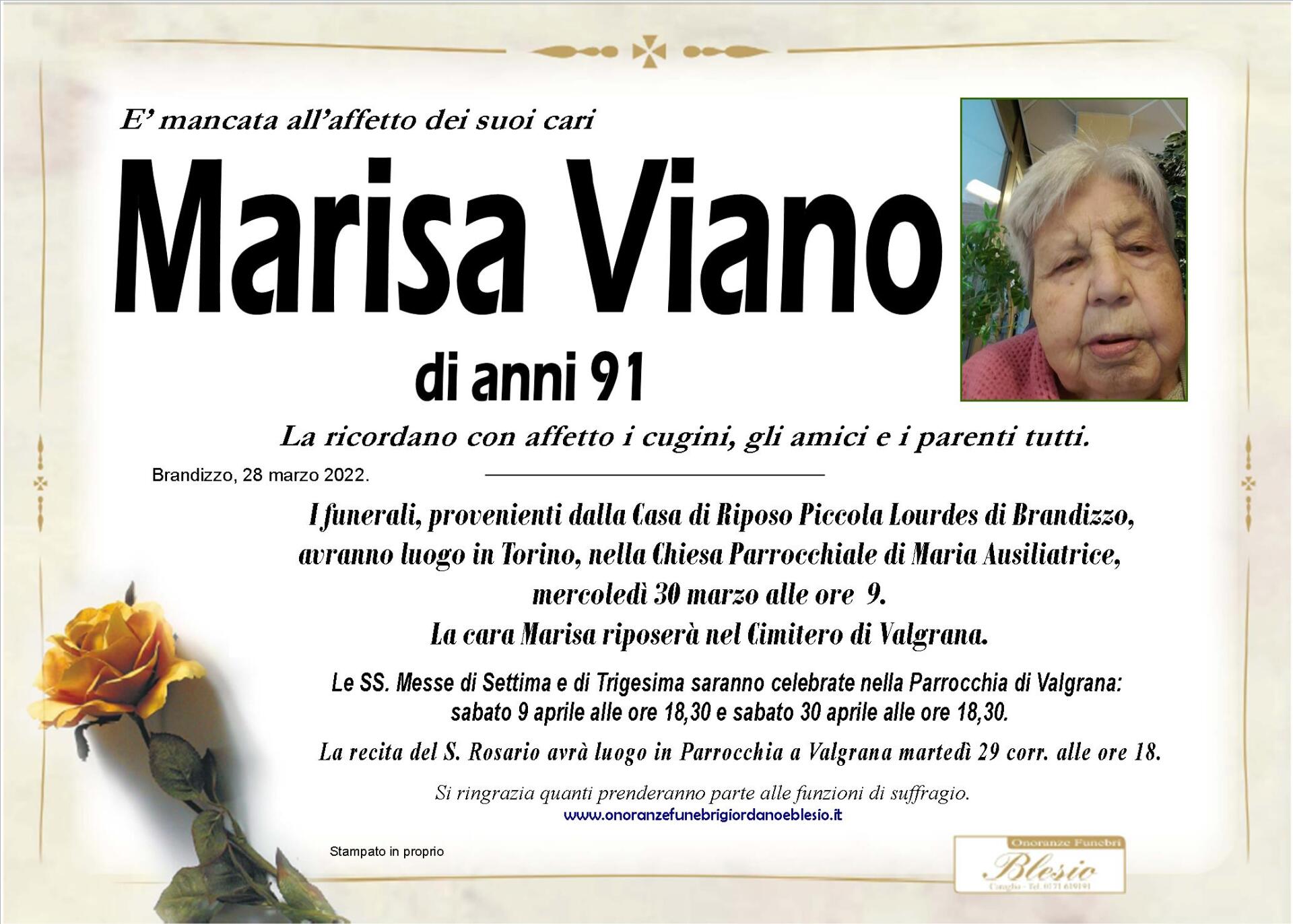 necrologio VIANO Marisa