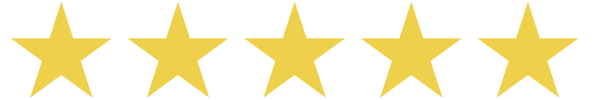 A row of yellow stars on a white background.