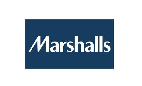 Marshalls logo in white on a dark blue rectangular background