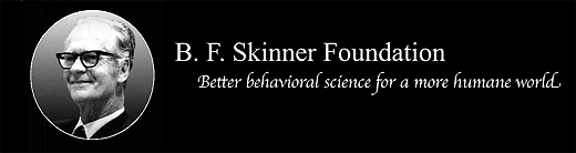 B. F. Skinner Foundation logo with portrait and tagline on black background