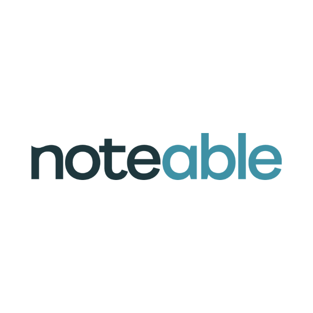 Notable logo in dark teal and light blue on a white background