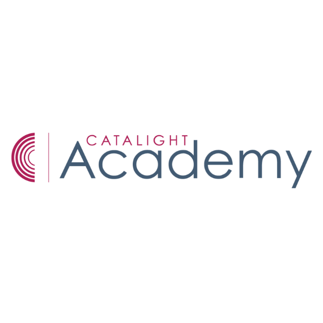 Catalight Academy logo in pink and gray on a white background