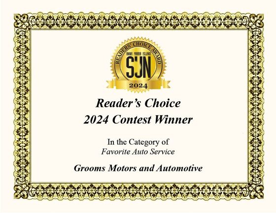 Reader's Choice 2024 Winner Certification | Grooms Motors & Automotive