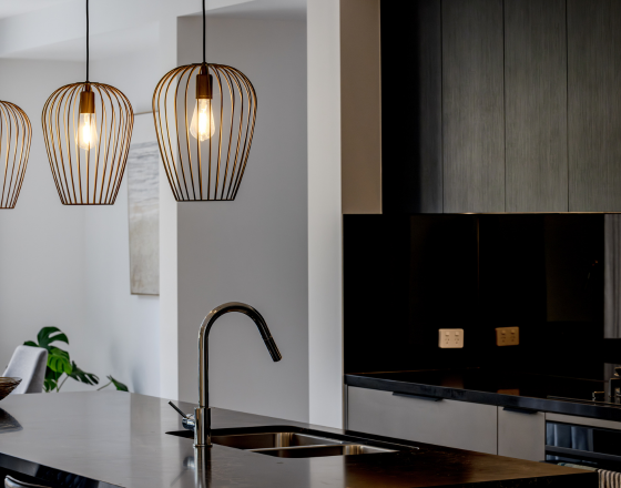 A kitchen that Win Air & Electrical completed electrical work at.