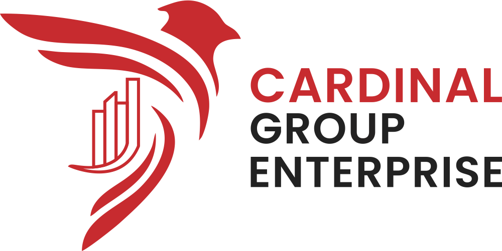 Red Cardinal Group Enterprise logo with stylized red cardinal and building icon