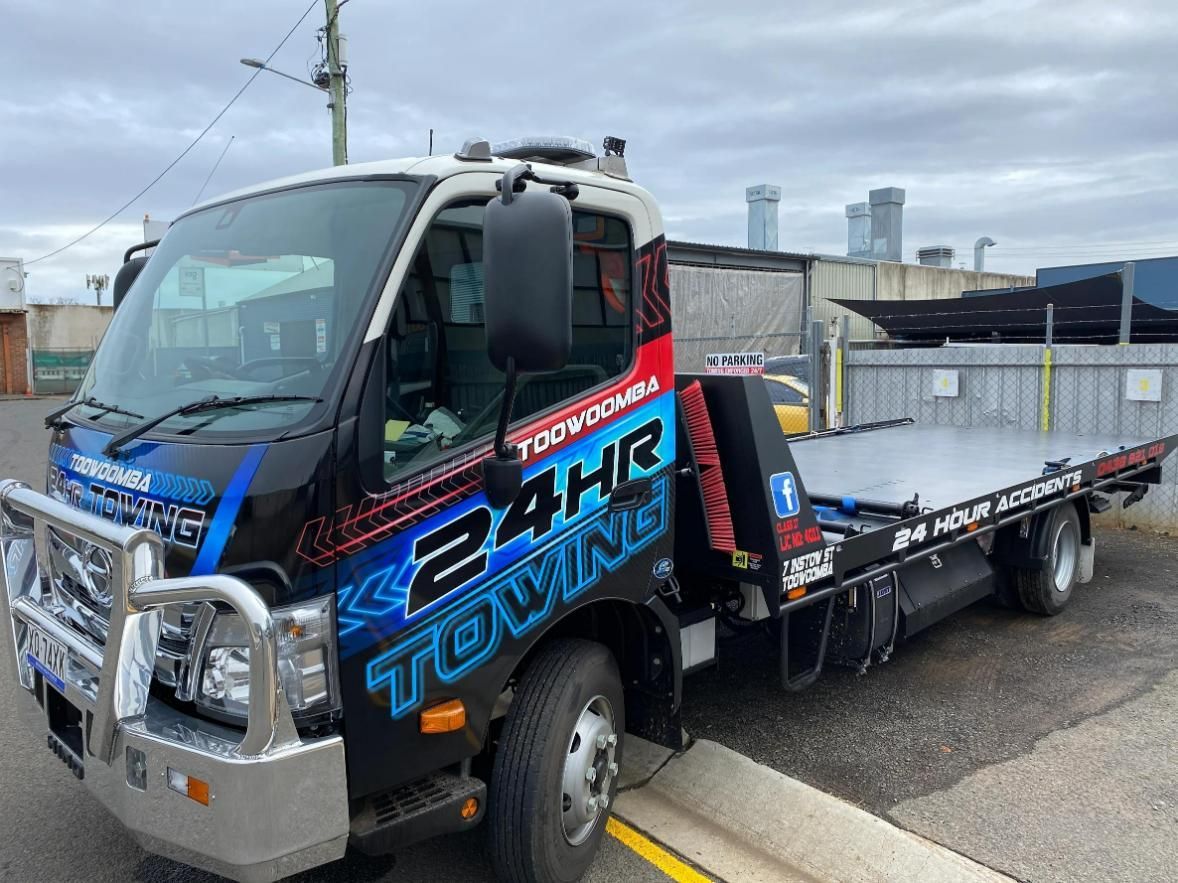 Tow Truck is Parked on the Side of the Road — Toowoomba 24hr Towing In Toowoomba, QLD
