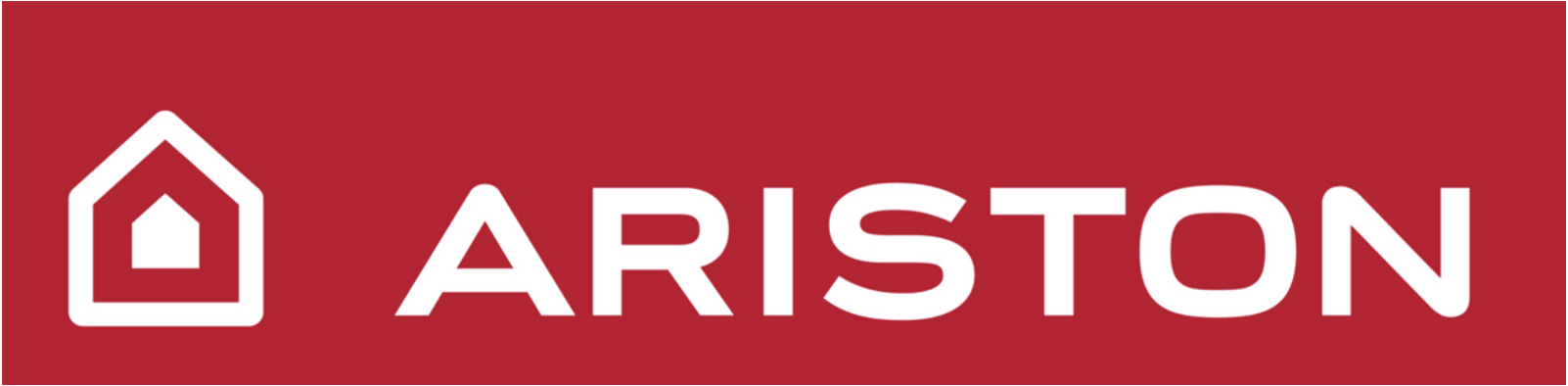 The ariston logo is on a red background.