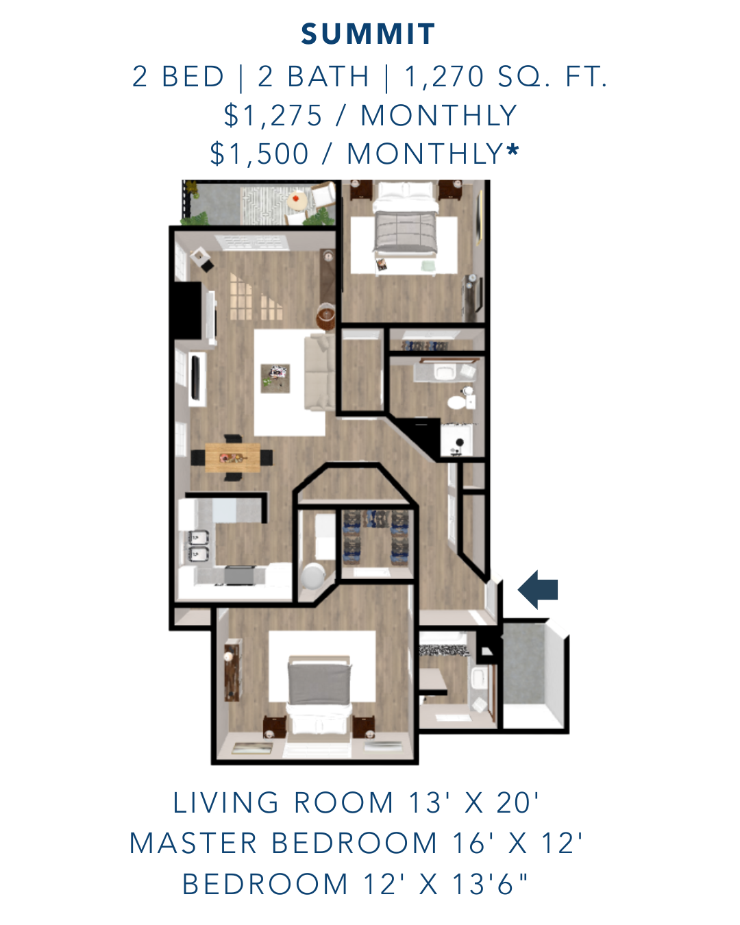 Summit 2-Bedroom Floor Plan