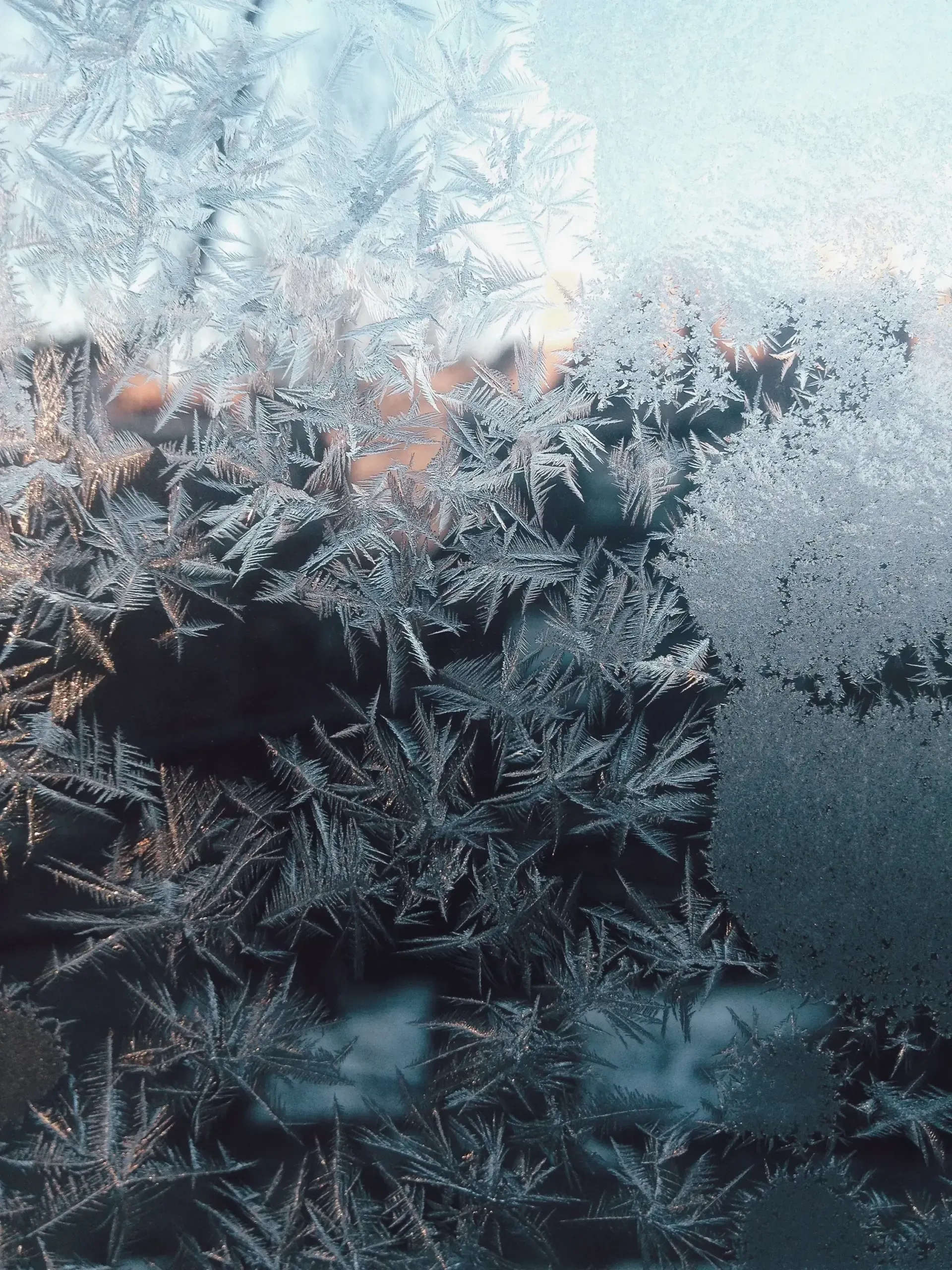 ice crystals on window