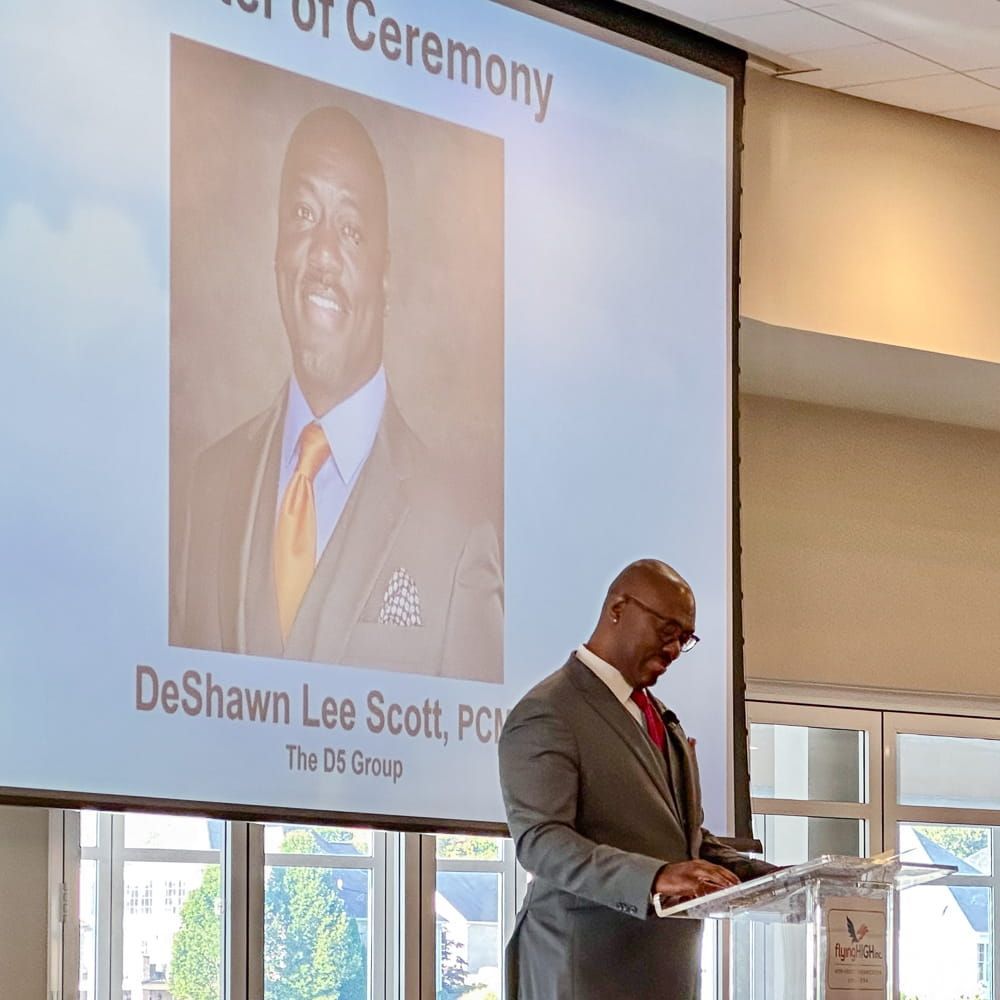 DeShawn Scott, Master of Ceremony for Flying High Inc.'s 30 year anniversary.
