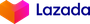Lazada logo: a heart-shaped box with orange to pink gradient next to the word