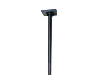 Black metal stake with a square head.